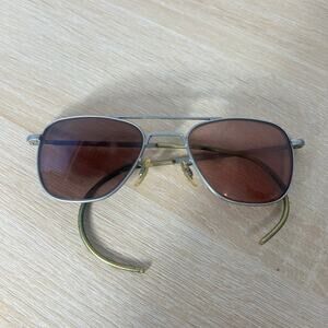 Vintage Randolph Engineering 6 1/2 Sunglasses 52-20 Matte Chrome FRAMES ONLY